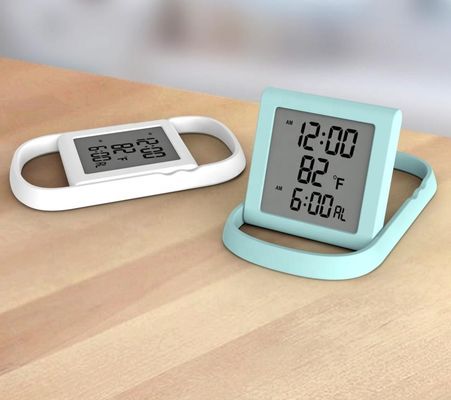 LCD Display Creative Fashion Digital Time Clock With Indoor Temperature