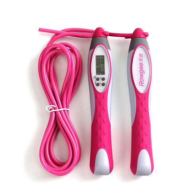 Anti Slip Handle  Weighted Jump Rope Neutral Gender Pink Speed Skipping Rope