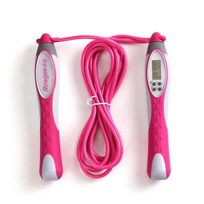 Anti Slip Handle  Weighted Jump Rope Neutral Gender Pink Speed Skipping Rope