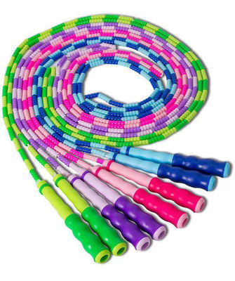 Green Yellow Bamboo Adjustable Jump Rope For Kid Teenager Exercise Sport Equipment