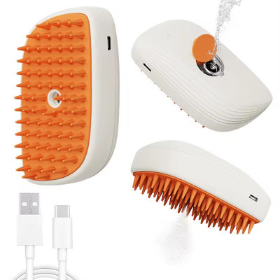 Pet Steam Massage Brush With Ergonomic Design For Comfortable Handling