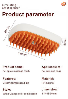 Pet Steam Massage Brush Equipped With Dual Functionality Of Steam And Massage