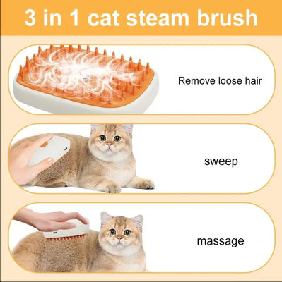 3-in-1 Cat Steam Brush Hot Sell For Pet Grooming Water Spray Hair Removal Light Cleaning