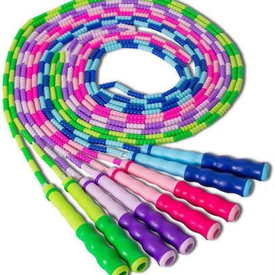 Adjustable Length Jump Rope with Soft Beaded Nylon Rope and Wavy Handle Design Ensuring Comfortable Grip and Effective Workouts