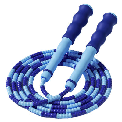 Jump Rope Soft Beaded Nylon Rope with Adjustable Length and Wavy Handles Designed for Moderate Exercise and Kids Fitness Skipping Rope