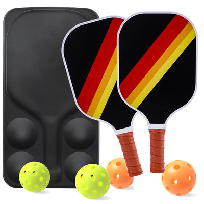 Fiberglass Pickleball Paddles Set for Adults with 2 Rackets 4 Balls and Carry Bag