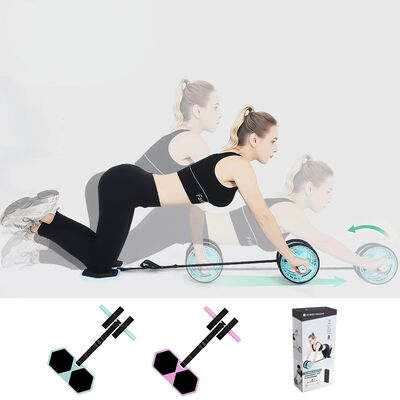 Home Fitness Ab Roller Kit With Non-Slip Wheels And Adjustable Strap For Abdominal And Core Strength Training