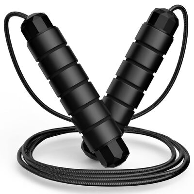 Customized Logo Fitness Jump Rope Professional With 325g Weight And Black Color