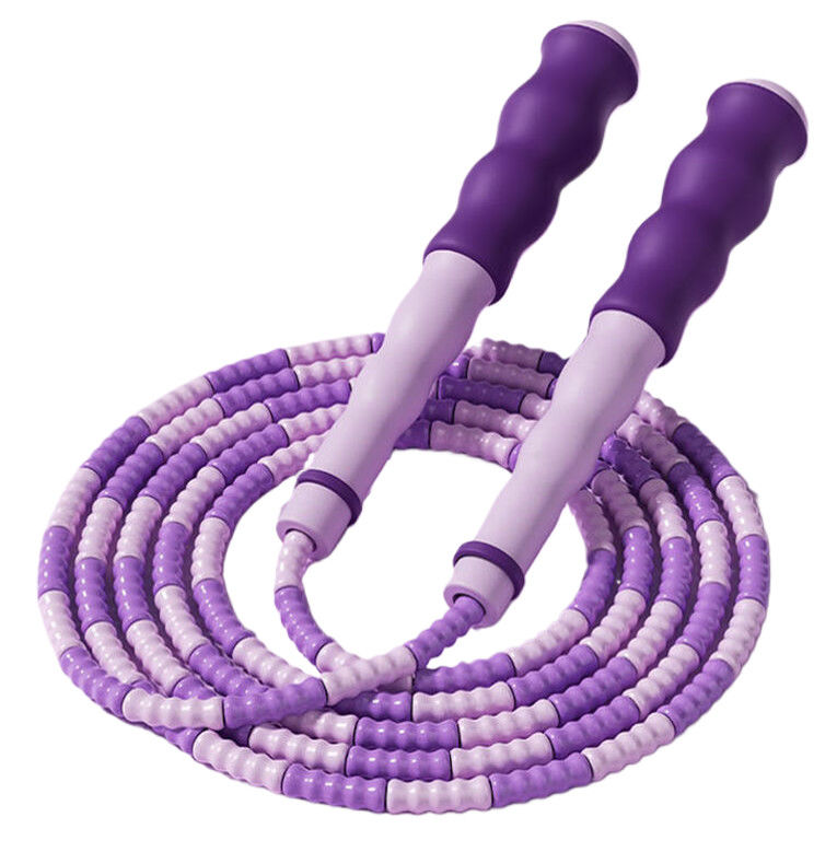Purple Color Fitness Jump Rope Soft Beaded Skipping Rope For Children