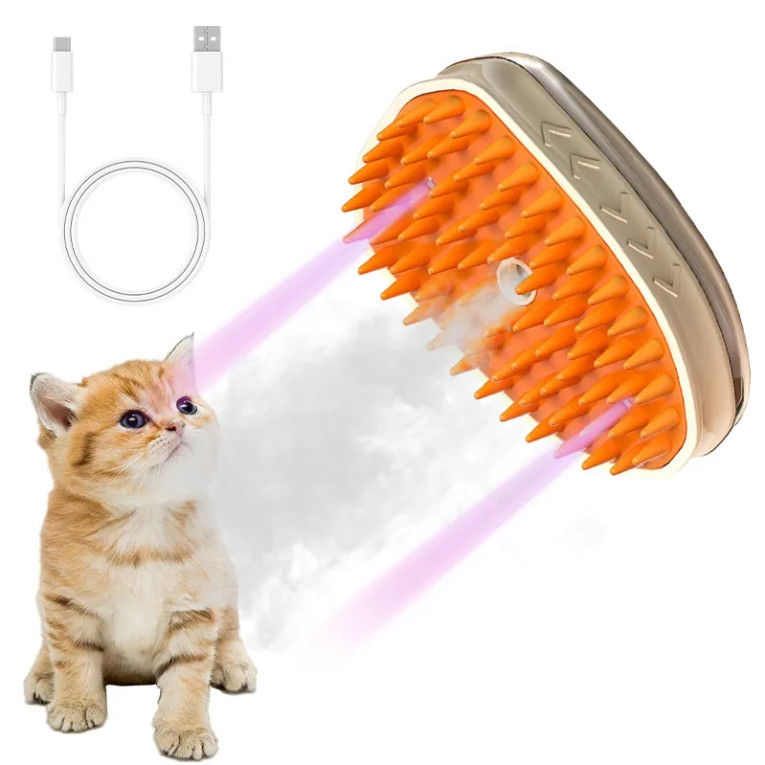New Cute 3 In 1 Electric Spray Hair Removal Pet Grooming Comb Pet Steamy Brush For Massage And Cleaning