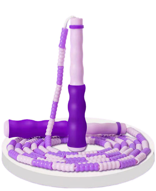 Purple Color Unisex Bamboo Indoor Skipping Rope Exercise Skipping Rope For Kid Teenager