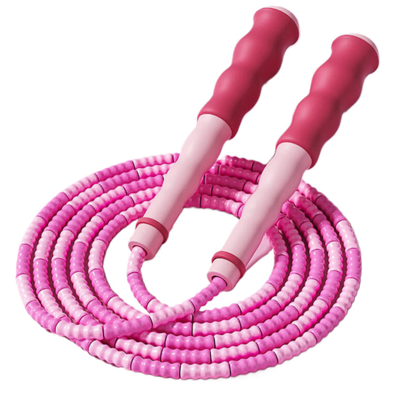 Adjustable Length Jump Rope with Soft Beaded Nylon Rope and Wavy Handle Design Ensuring Comfortable Grip and Effective Workouts