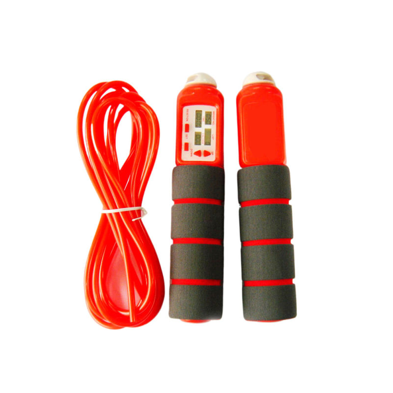 Adjust Skipping Rope Kids Children Skipping Jump Rope Wooden Handle Sport Exercise Tool With CR2032 Battery