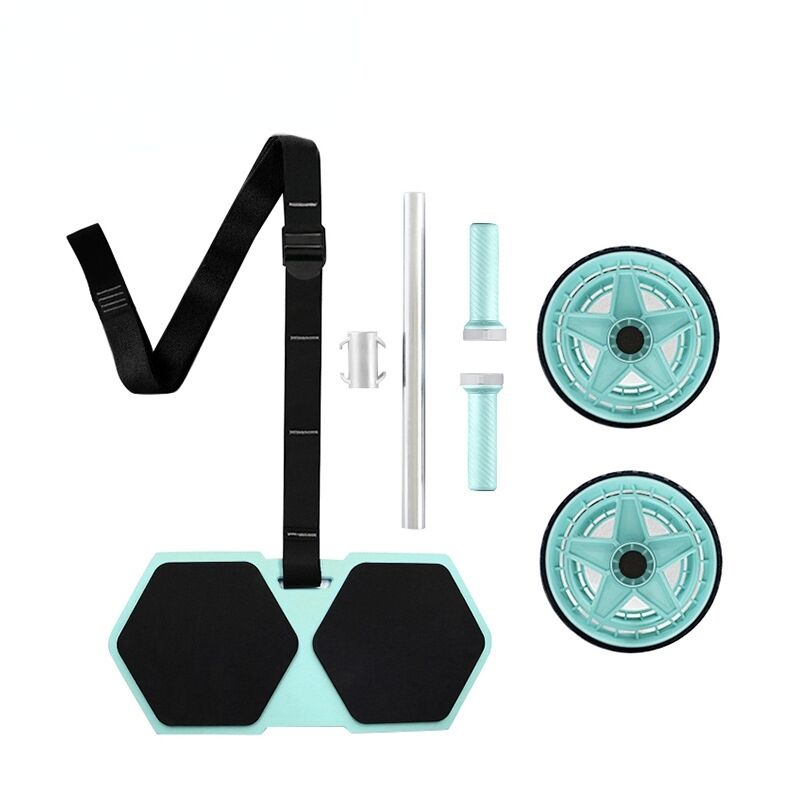 Home Fitness Ab Roller Kit With Non-Slip Wheels And Adjustable Strap For Abdominal And Core Strength Training